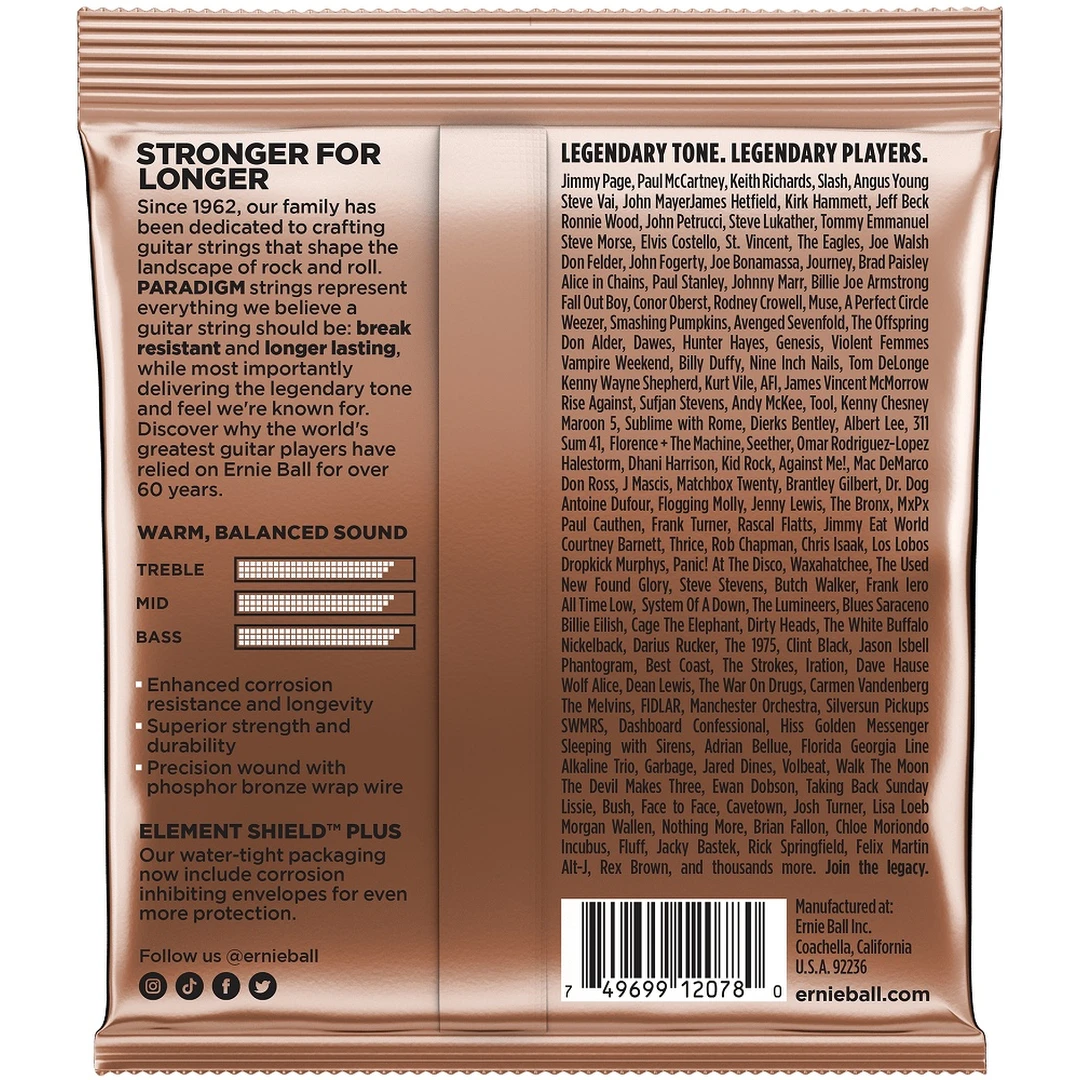 Струны для акустической гитары Ernie Ball 2078 11-52