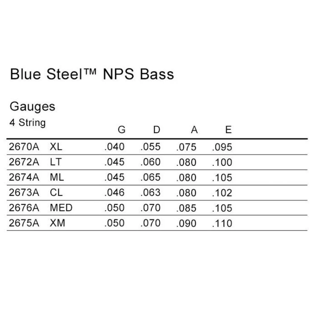 Струны для бас-гитары Dean Markley 2672A Blue Steel NPS 45-100