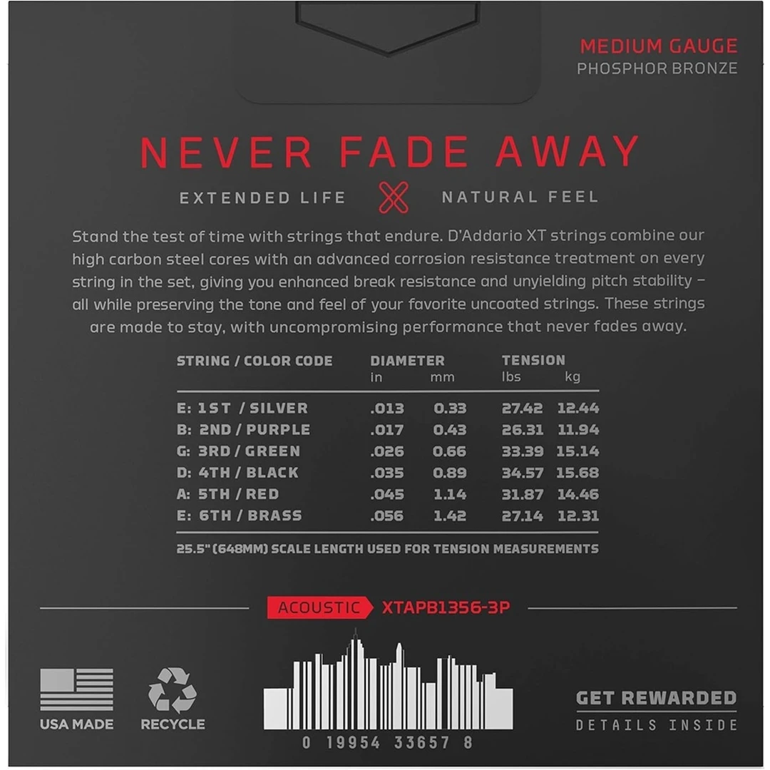 Струны для акустической гитары D'Addario XTAPB1356-3P 13-56