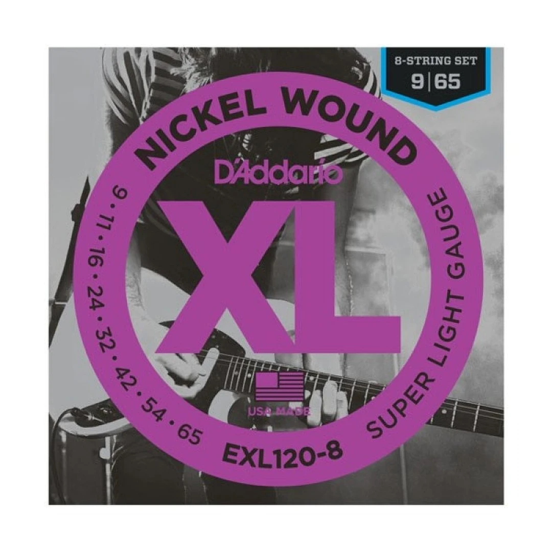 Струны для электрогитары D'Addario EXL120-8 9-65 8-String
