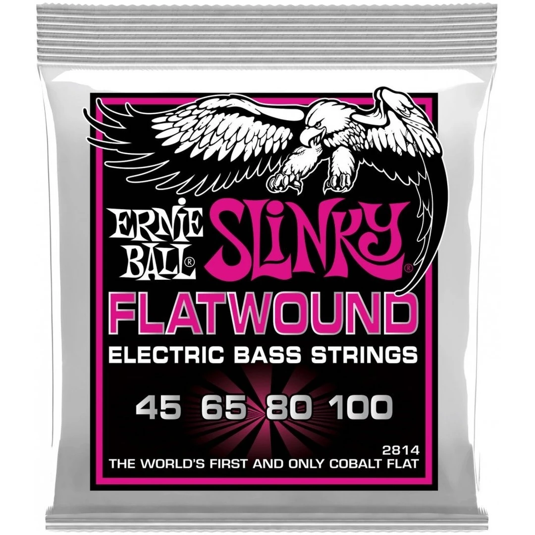 Струны для бас-гитары Ernie Ball 2814 Super Slinky Flatwound Bass 45-100