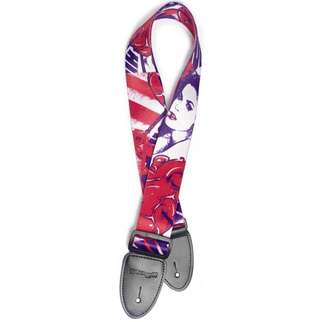 Ремень для гитары Stagg STE POPGIRLRED