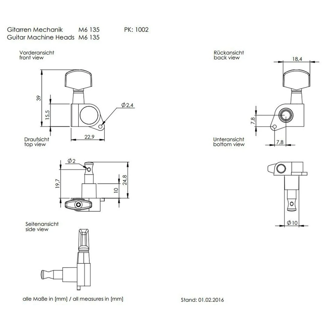 Колки Schaller M6 135 10020120.01.36
