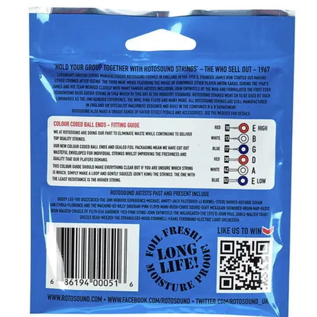 Струны для электрогитары Rotosound RH10 Strings Nickel Light Top Heavy Bottom