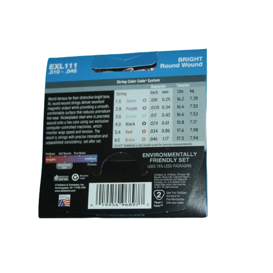 Струны для электрогитары D'Addario EXL111 10-46