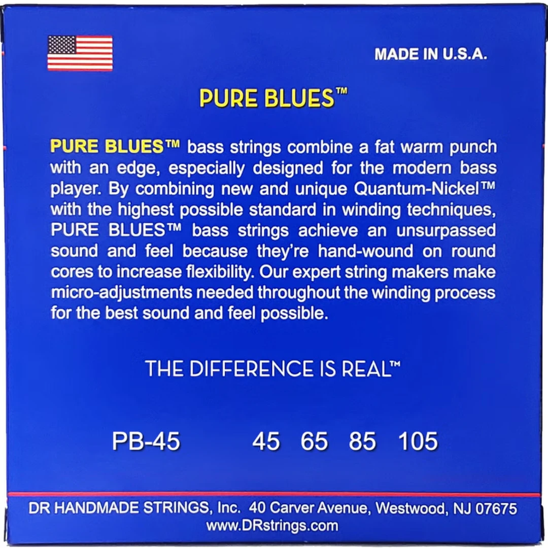 Струны для бас-гитары DR Pure Blues PB5-45 45-125 5-string