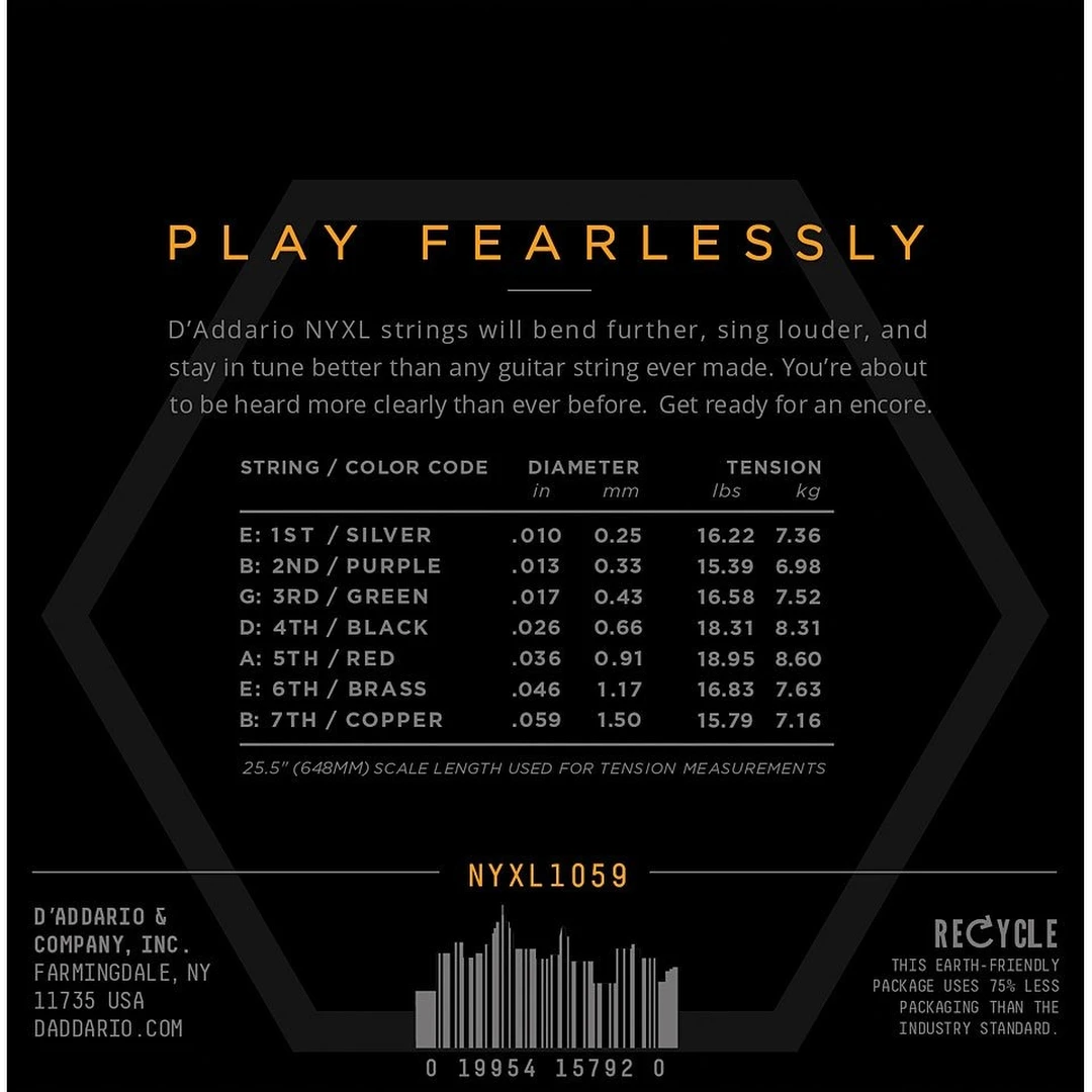 Струны для электрогитары D’addario NYXL1059 10-59