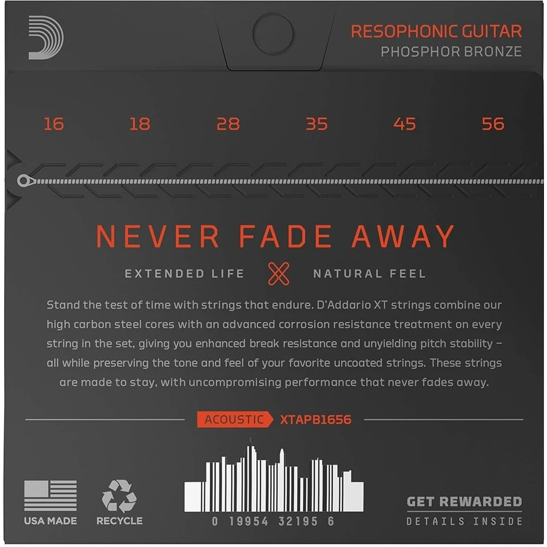 Струны для акустической гитары D'Addario XTAPB1656 16-56