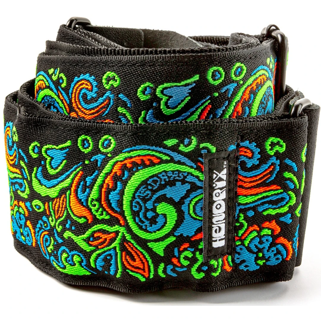 Ремень для гитары Dunlop JH27 Hendrix Blacklight Love Drops Blue