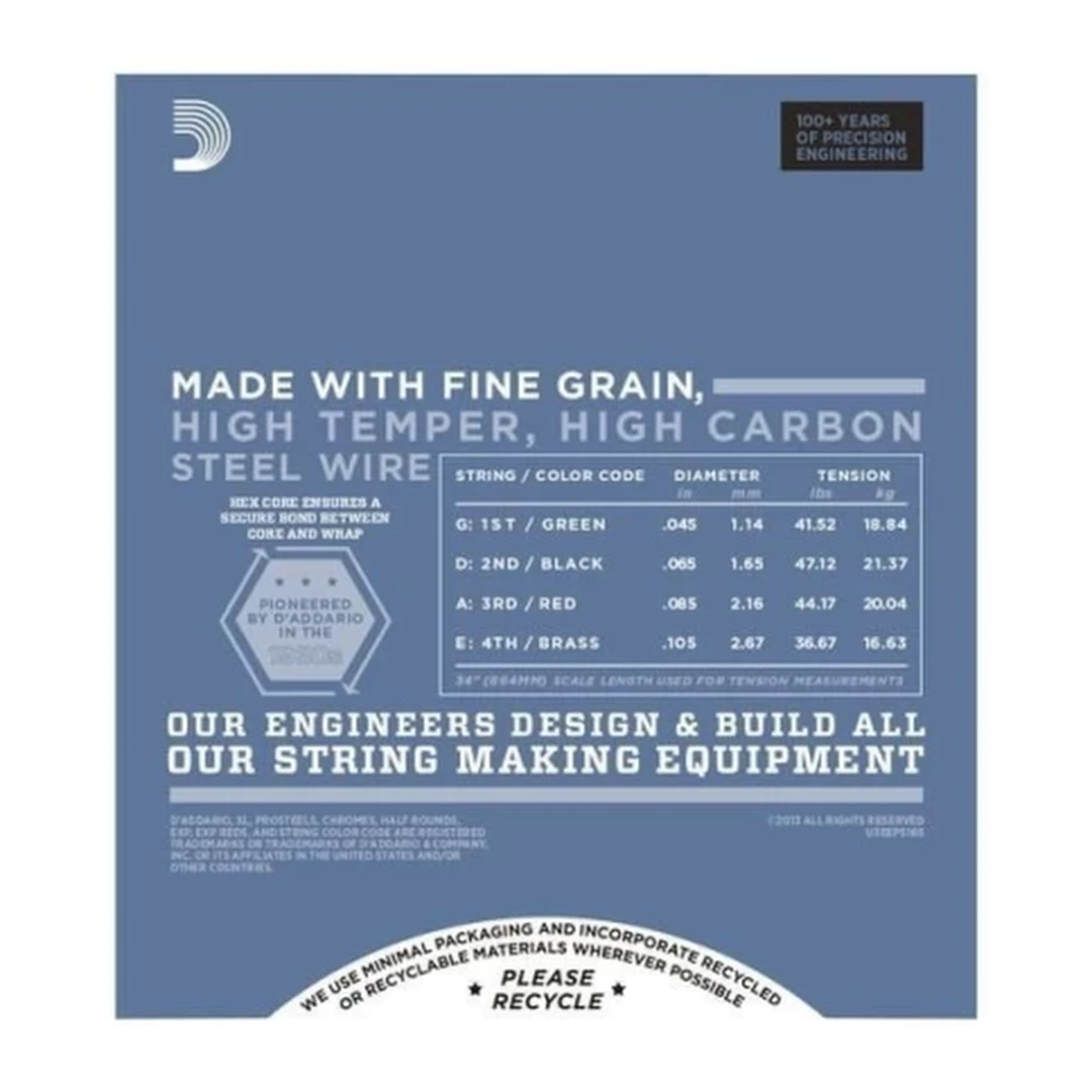 Струны для бас-гитары D'Addario EPS165 45-105