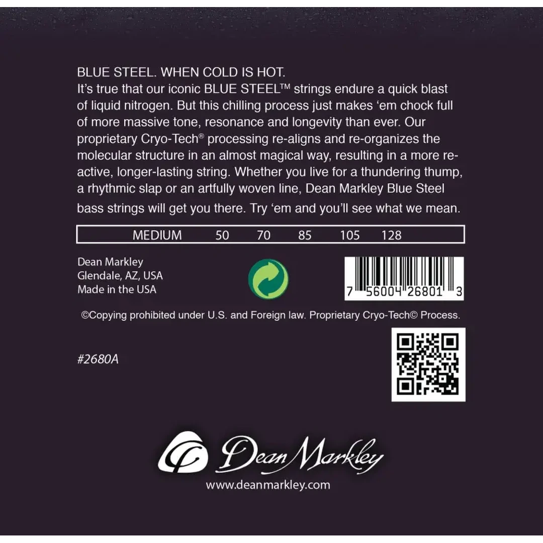 Струны для бас-гитары Dean Markley 2680A Blue Steel NPS 50-128 5-Strings