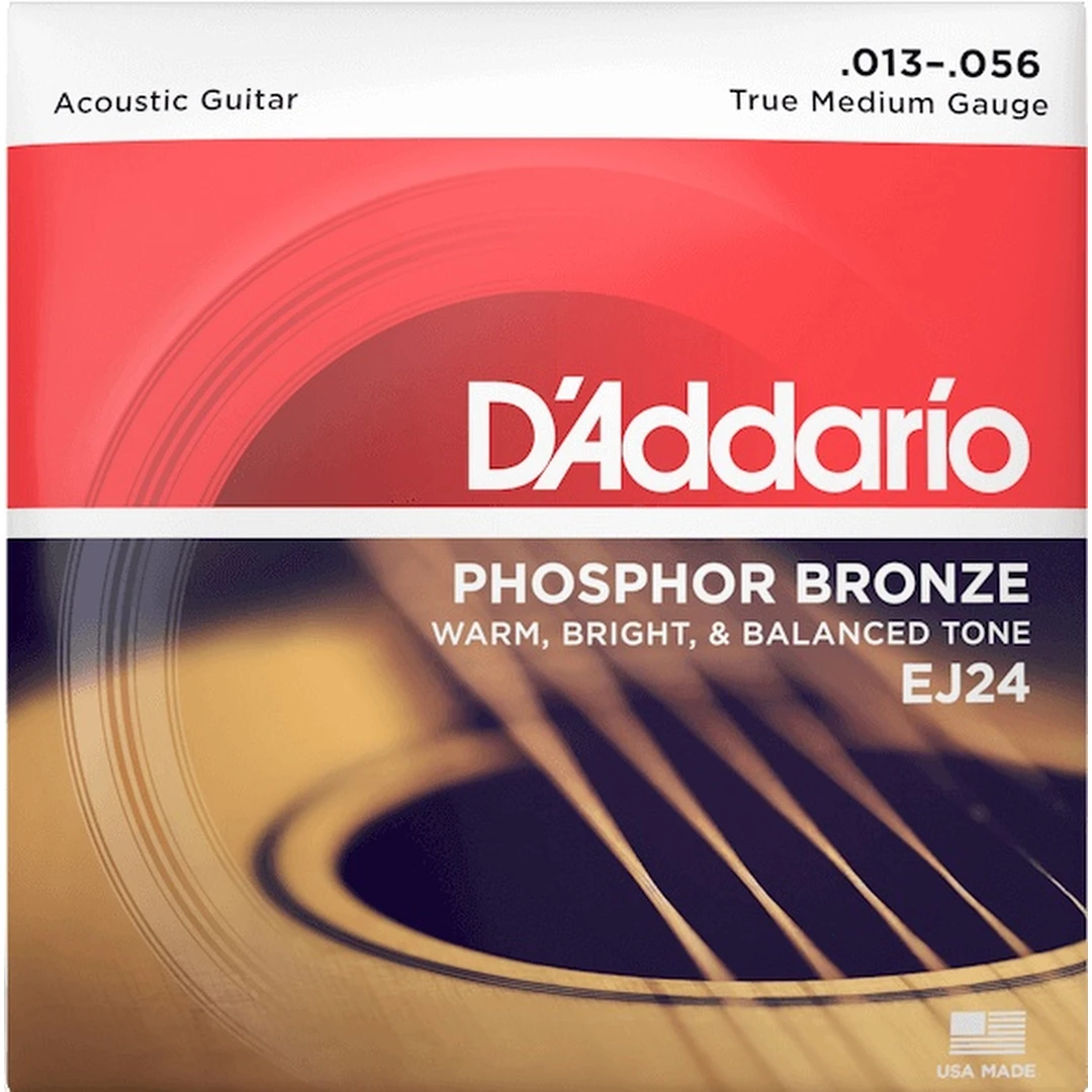 Струны для акустической гитары D'Addario EJ24 True Medium 13-56