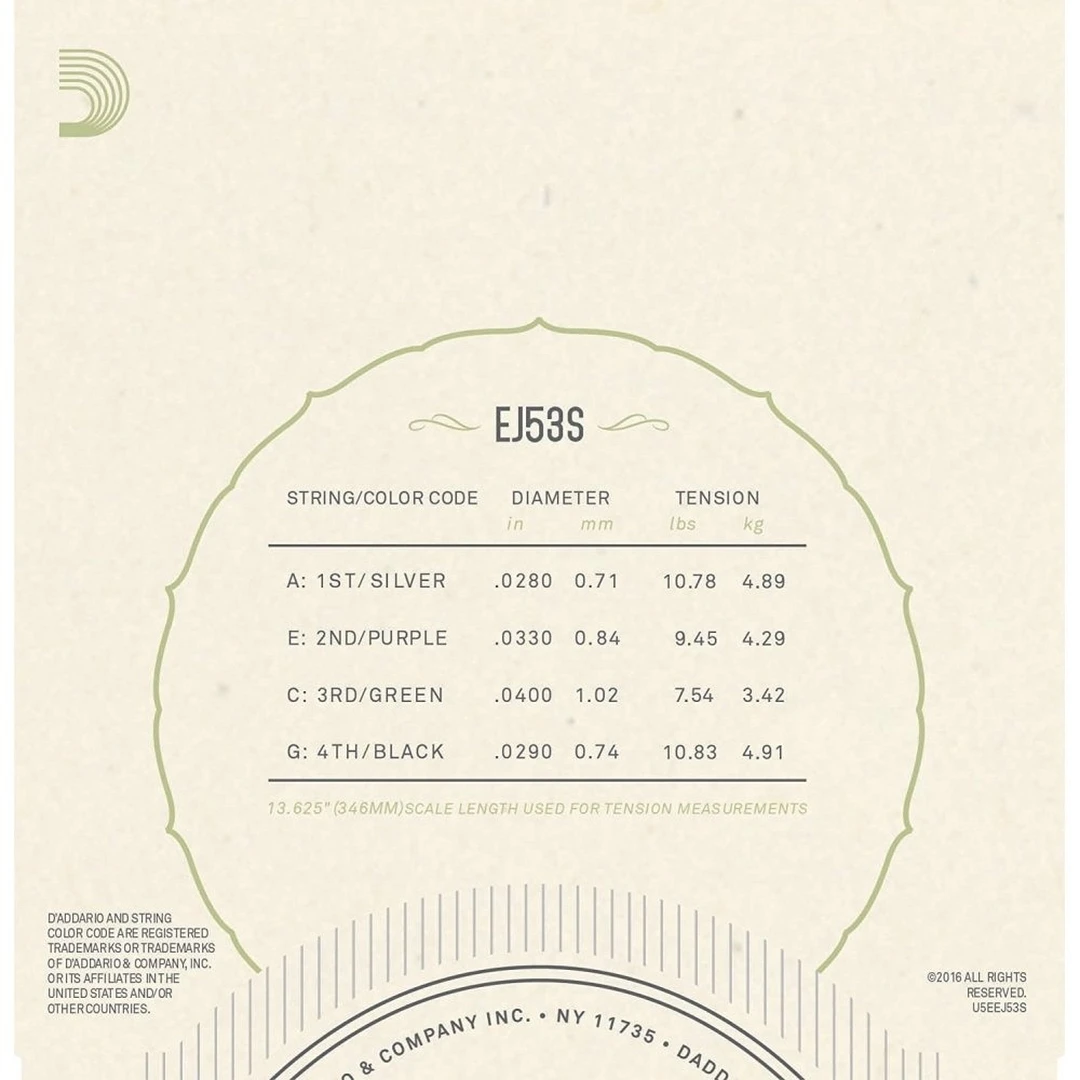 Струны для укулеле D’Addario EJ53S