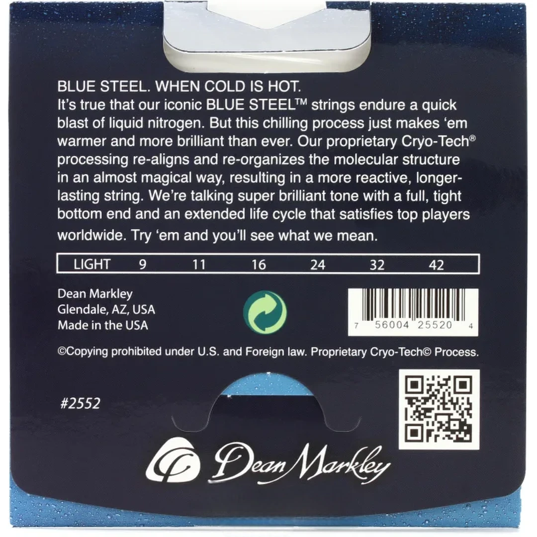 Струны для электрогитары Dean Markley 2552 Blue Steel 9-42