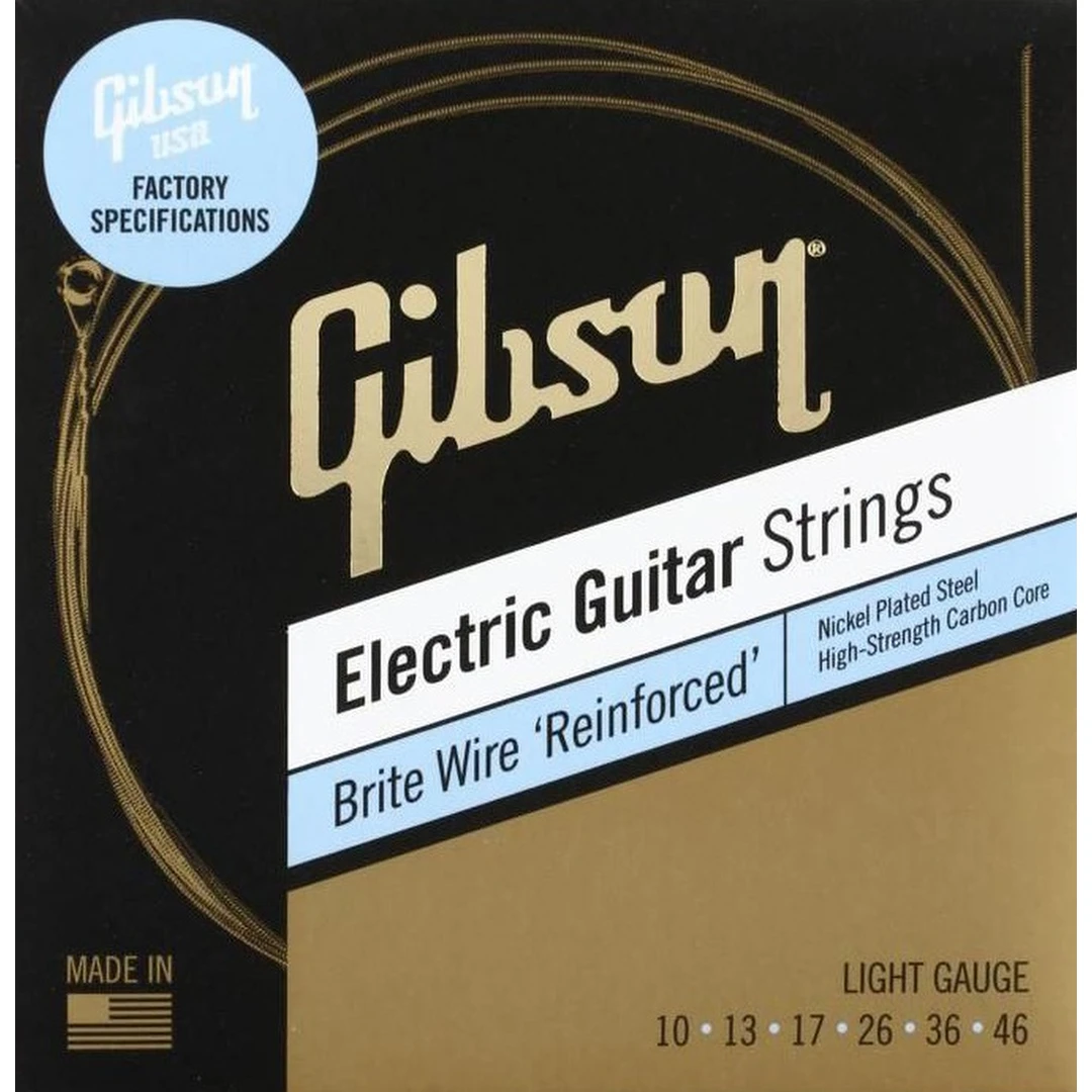Струны для электрогитары Gibson SEG-BWR10 Brite Wire Reinforced Light 10-46