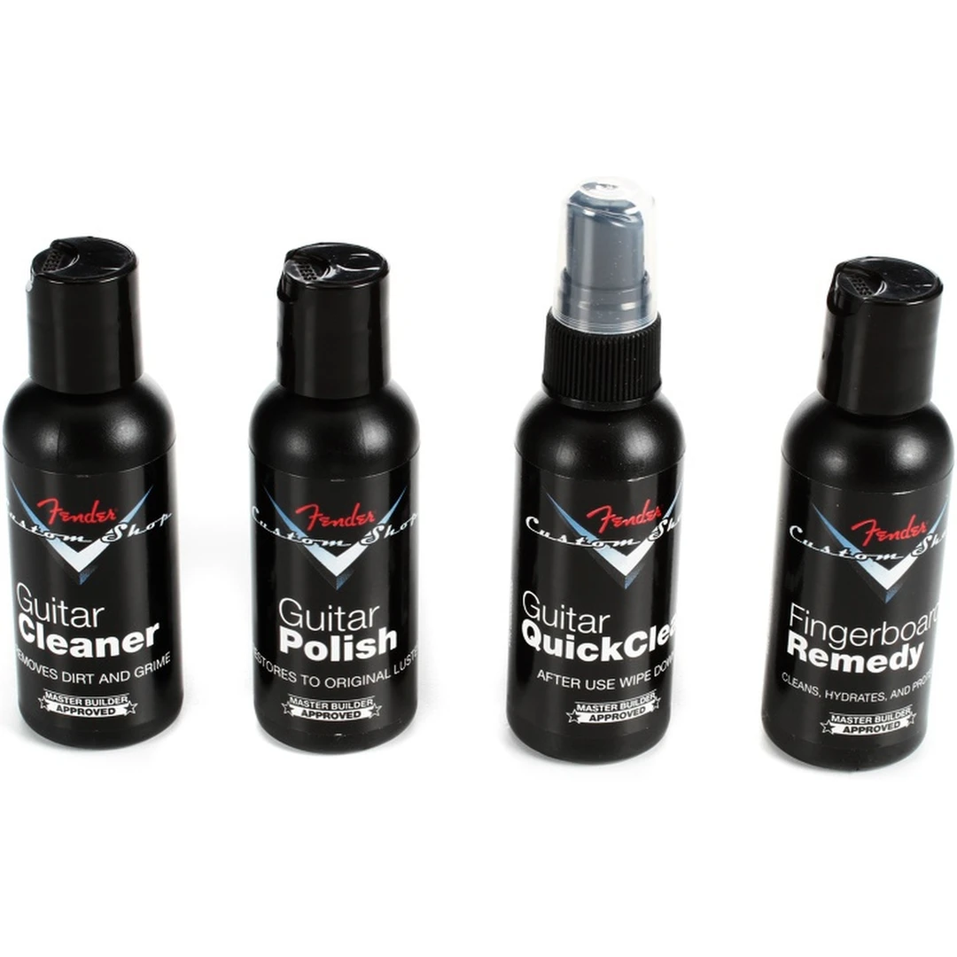 Набор средств по уходу за гитарой Fender Custom Shop Deluxe Guitar Care System 4 Pack Black