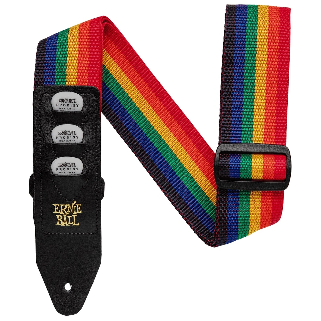 Ремень для гитары Ernie Ball Rainbow Pickholder 4188