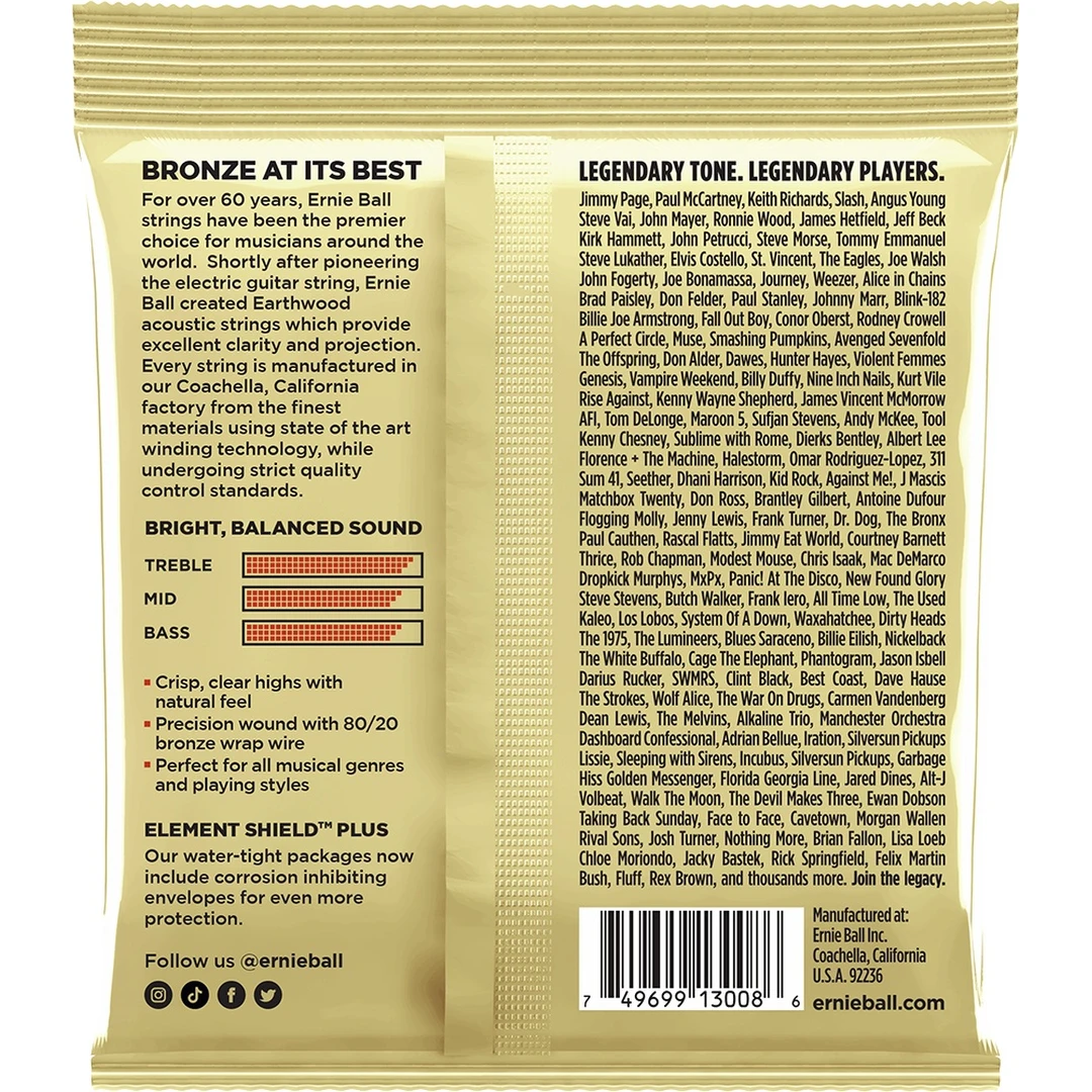 Струны для акустической гитары Ernie Ball 3008 10-52