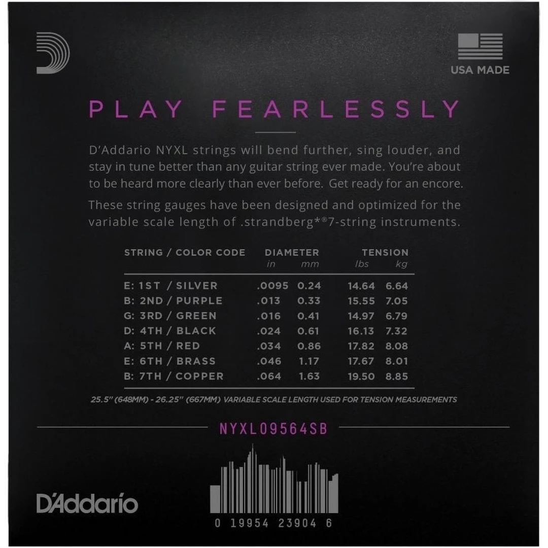 Струны для электрогитары D'Addario NYXL09564SB 9,5-64