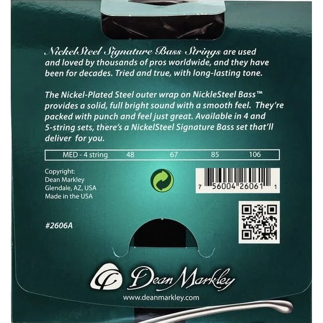 Струны для бас-гитары Dean Markley 2606A Signature Nickel Steel 48-106