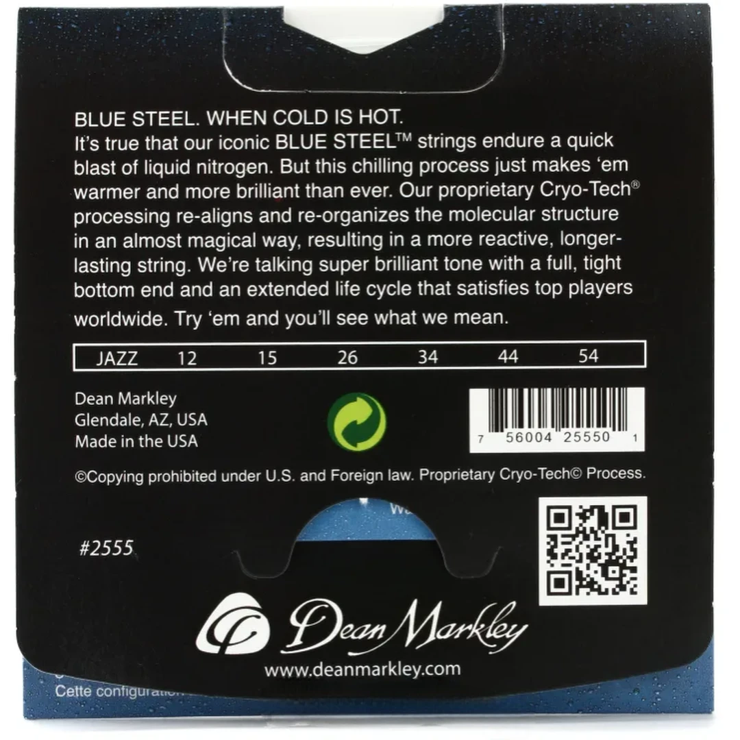 Струны для электрогитары Dean Markley 2555 Blue Steel 12-54