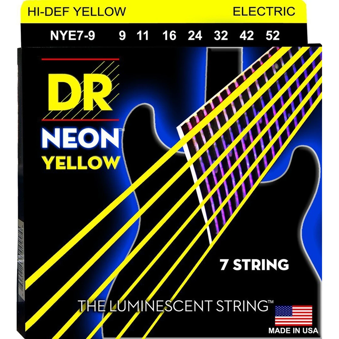 Струны для электрогитары DR Neon NYE7-9 9-52 7-Strings