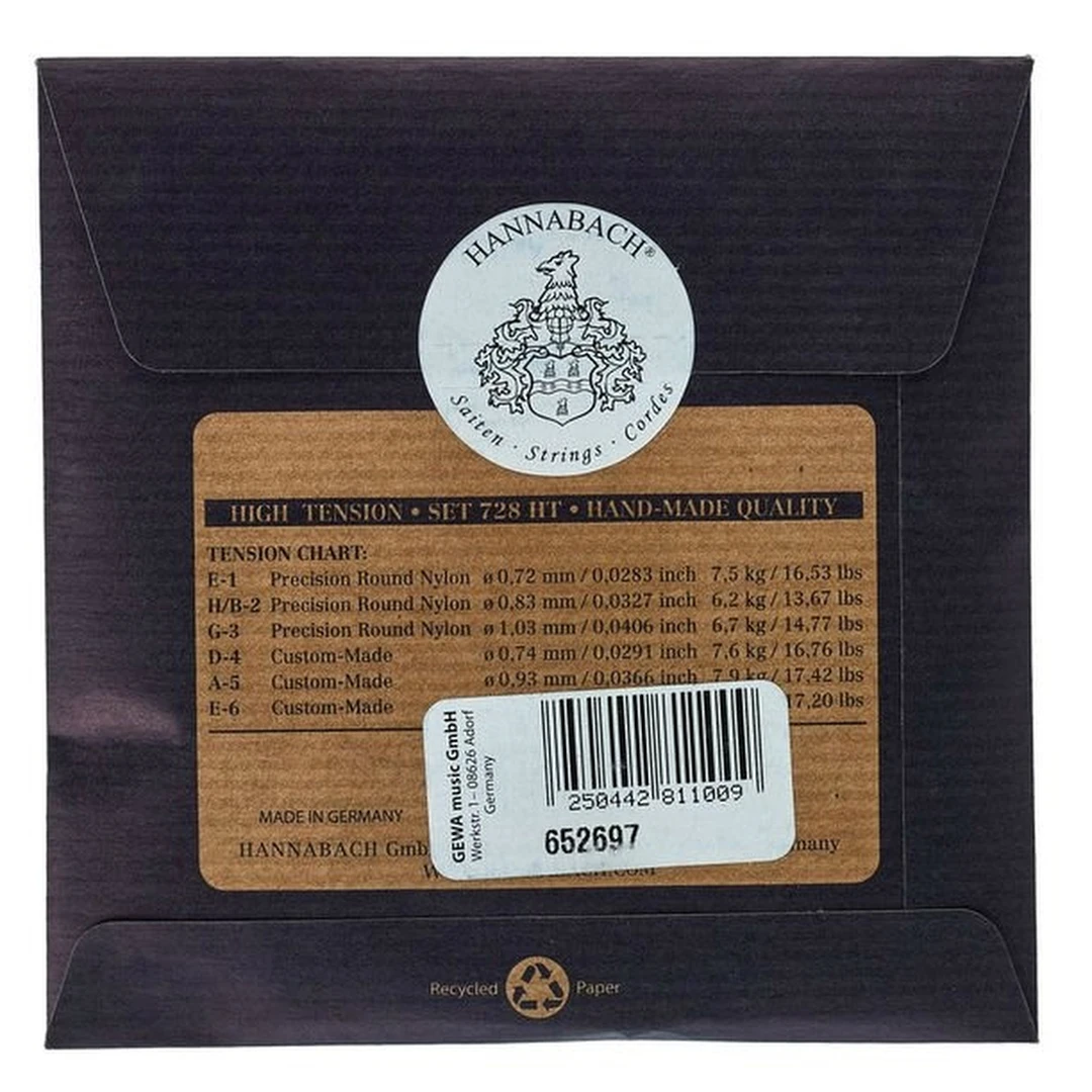 Струны для классической гитары Hannabach 728HT