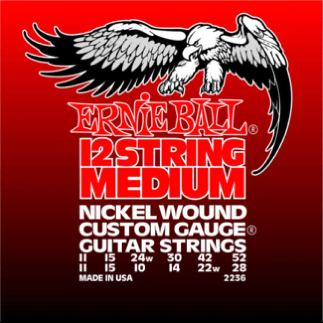 Струны для 12-струнной электрогитары Ernie Ball 2236 Nickel Medium 12 11-52