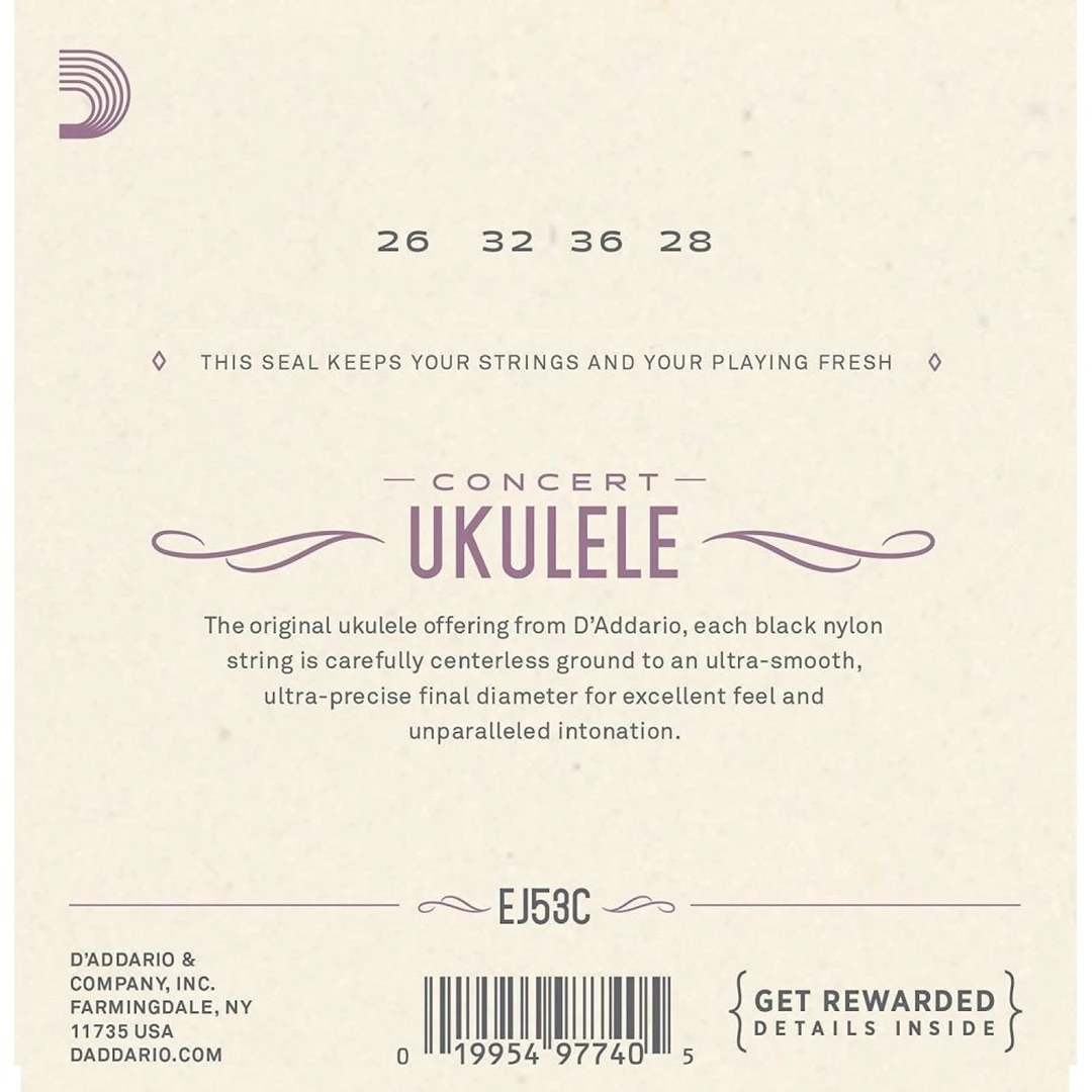 Струны для укулеле D’Addario EJ53C