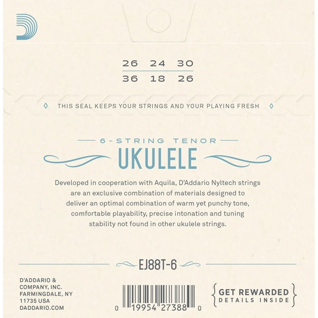 Струны для укулеле D'Addario EJ88T-6