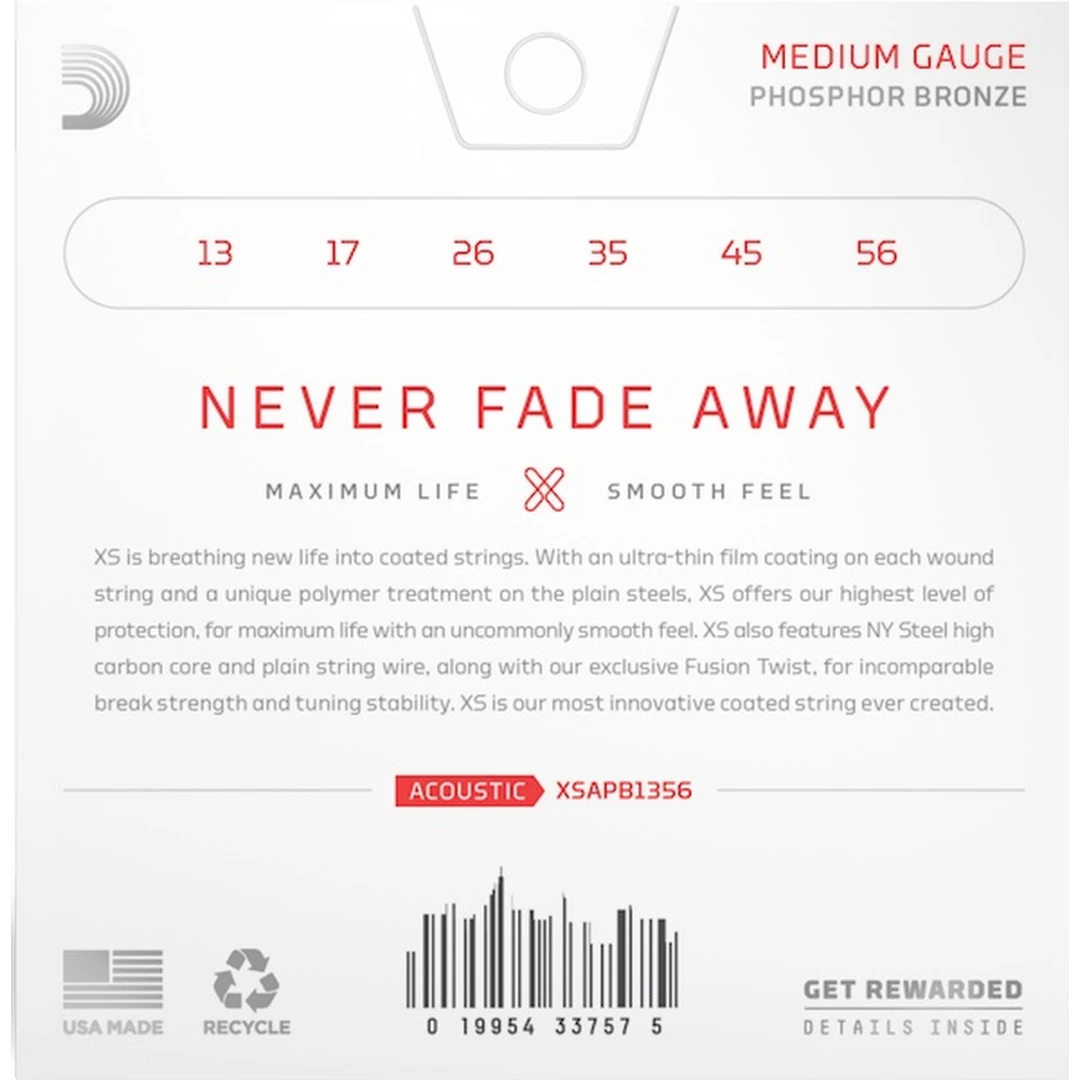 Струны для акустической гитары D'Addario XSAPB1356 13-56