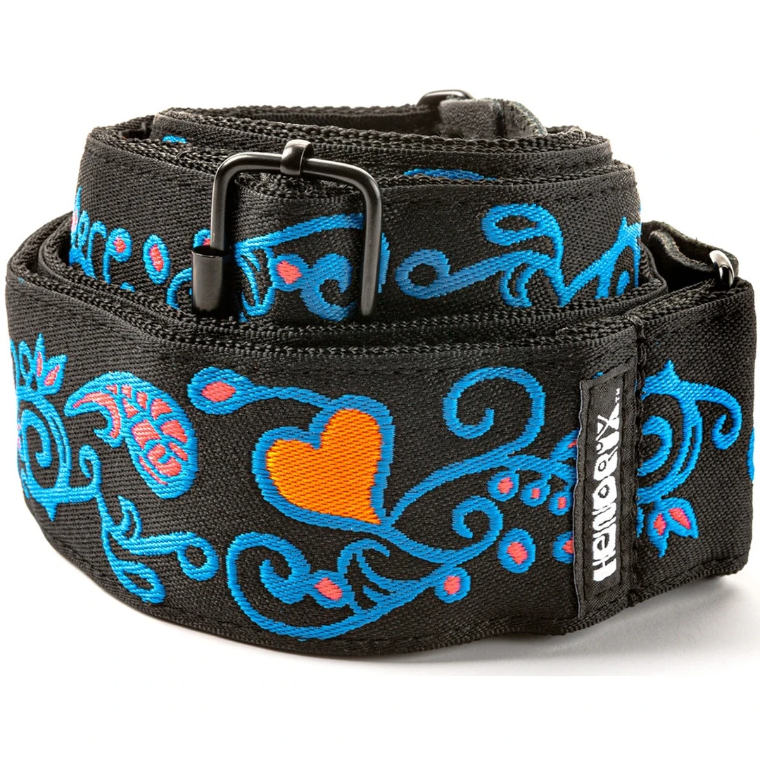 Ремень для гитары Dunlop JH24 Hendrix Blacklight Monterey Blue