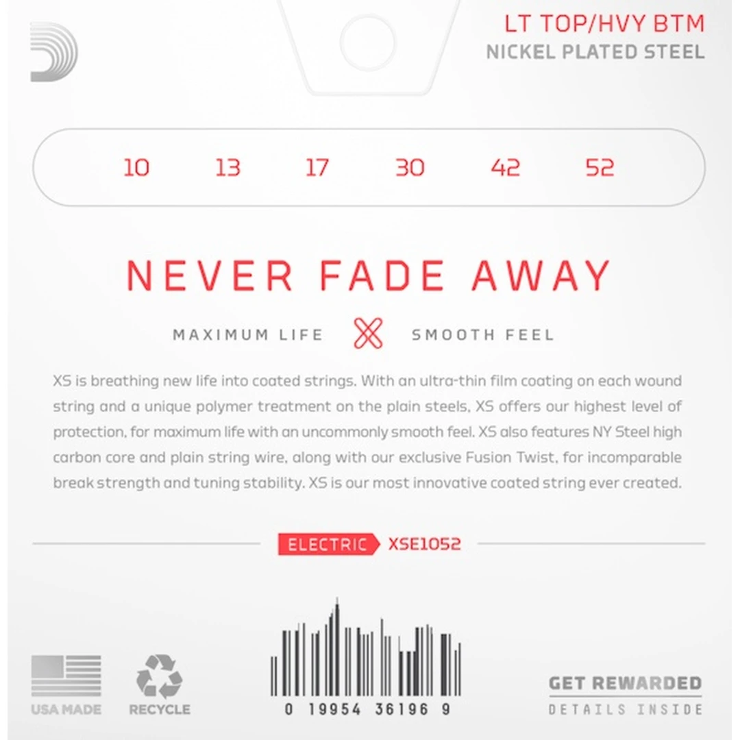 Струны для электрогитары D'Addario XSE1052 10-52