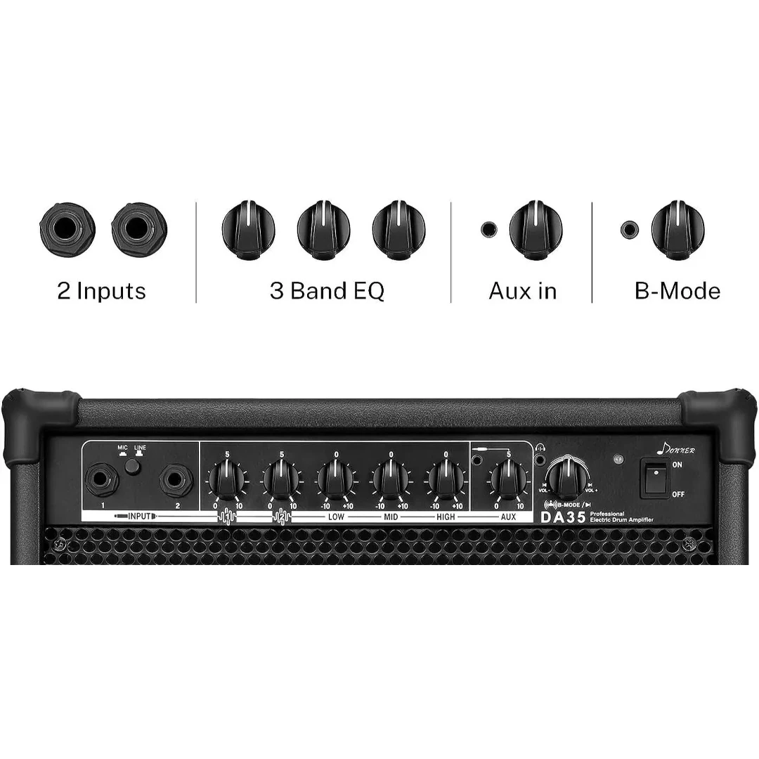 Комбоусилитель для электронных ударных и клавишных инструментов Donner DDA-35 / EC1709