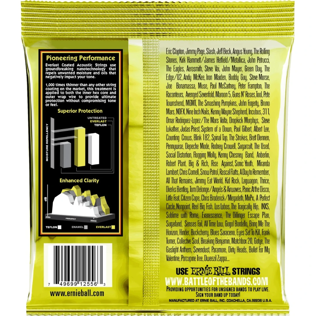 Струны для акустической гитары Ernie Ball 2556 Everlast Medium Light 12-54